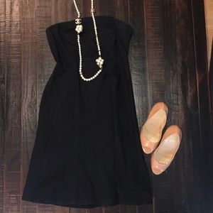Black Strapless A-line Dress👗